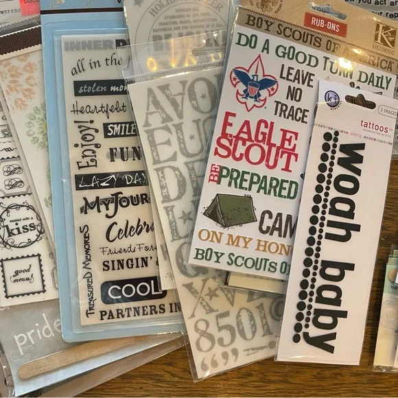 Scrapbooking Rub On Word Transfer Titles Crafting Bundle - Picture 6 of 8
